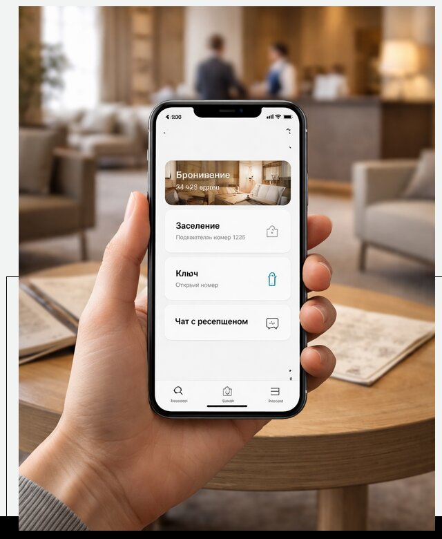 Мобильное приложение для гостей отеля в Арсеньеве, управление сервисом